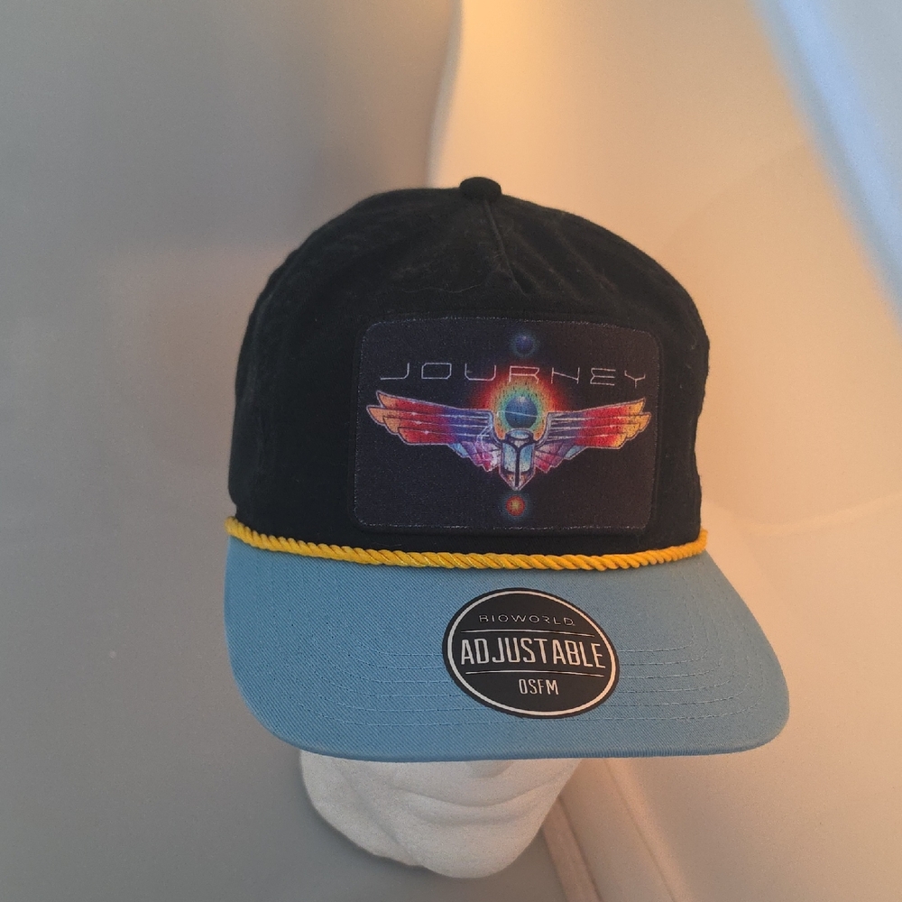 Journey Logo Two-Tone Trucker Hat - Black & Light Blue
